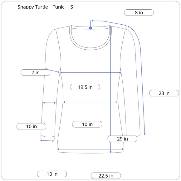 😎 Snappy Turtle Tunic S Embroidered Horseshoe Neckline Bell Sleeve Blue Blouse - Picture 6 of 7